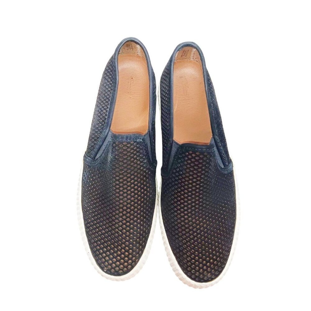 Frye Women's Leather Slip-On Casual Flats Shoes Black Cushioned size 7 M
